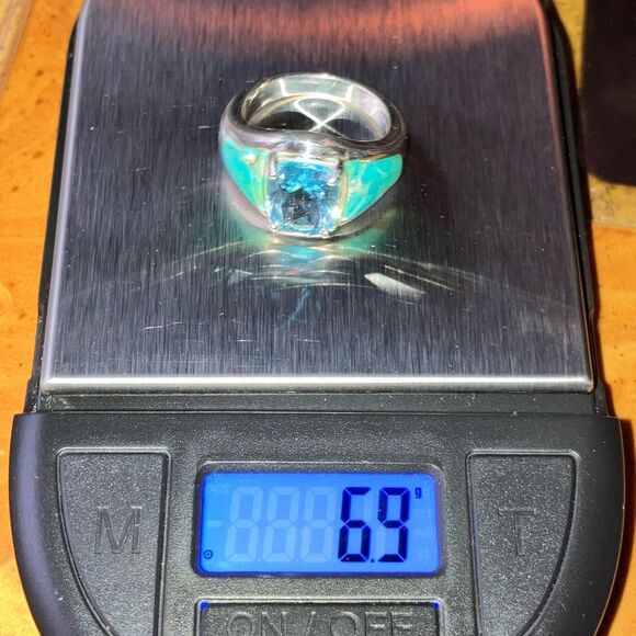 Sky Blue Topaz Mojave Turquoise Sterling Silver Ring Size 6.75 main image 0